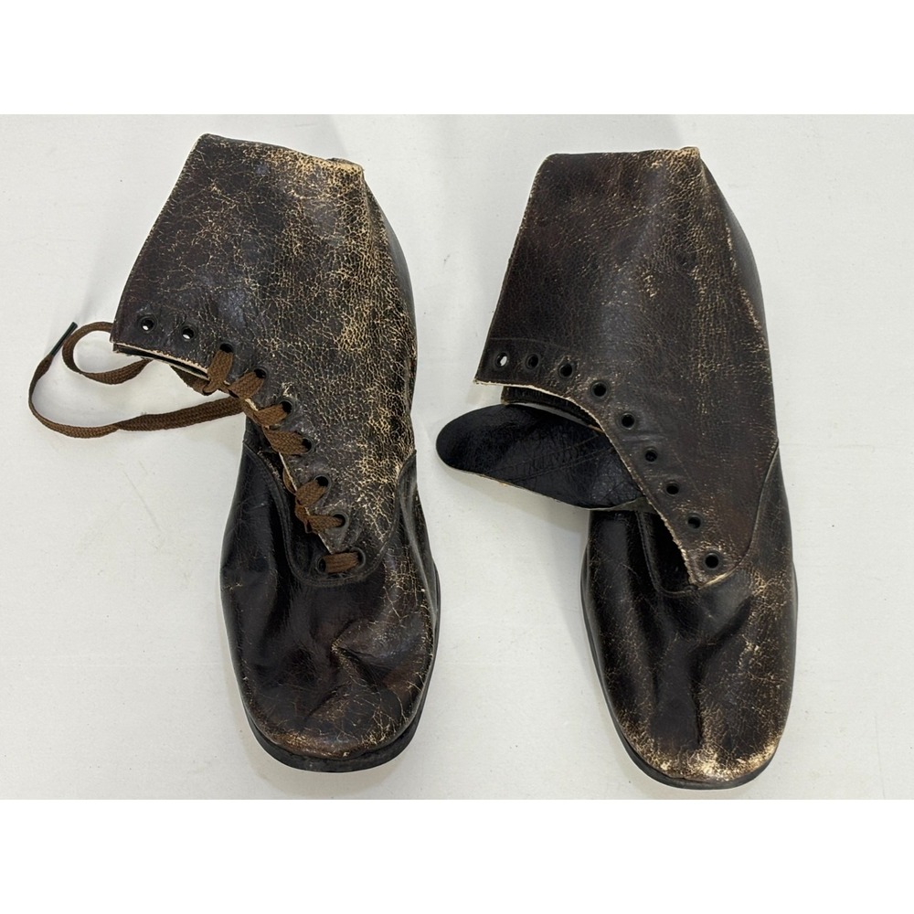 Victorian Leather Lace-Up‎ Boots Womens Black High-Top Grunge Almond Toe Vintage
